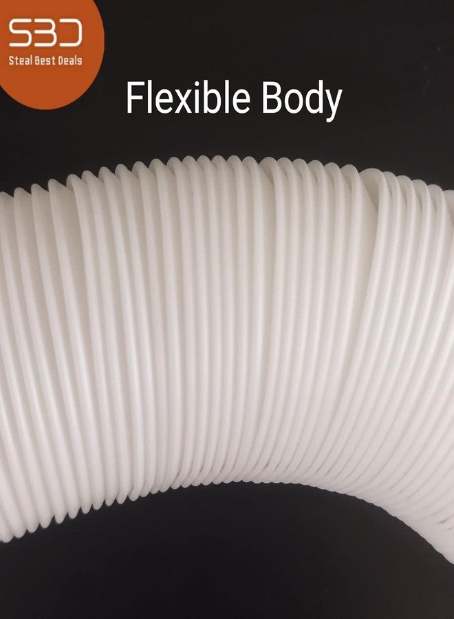 SBD Flexible PVC Waste Pipe | PVC Waste Pipe for Bathroom Wash Basin and Kitchen Sink | Drain Pipe | Drain Hose for Wash Basin | Outlet Tube for Kitchen Sink, White (2) - Image 2